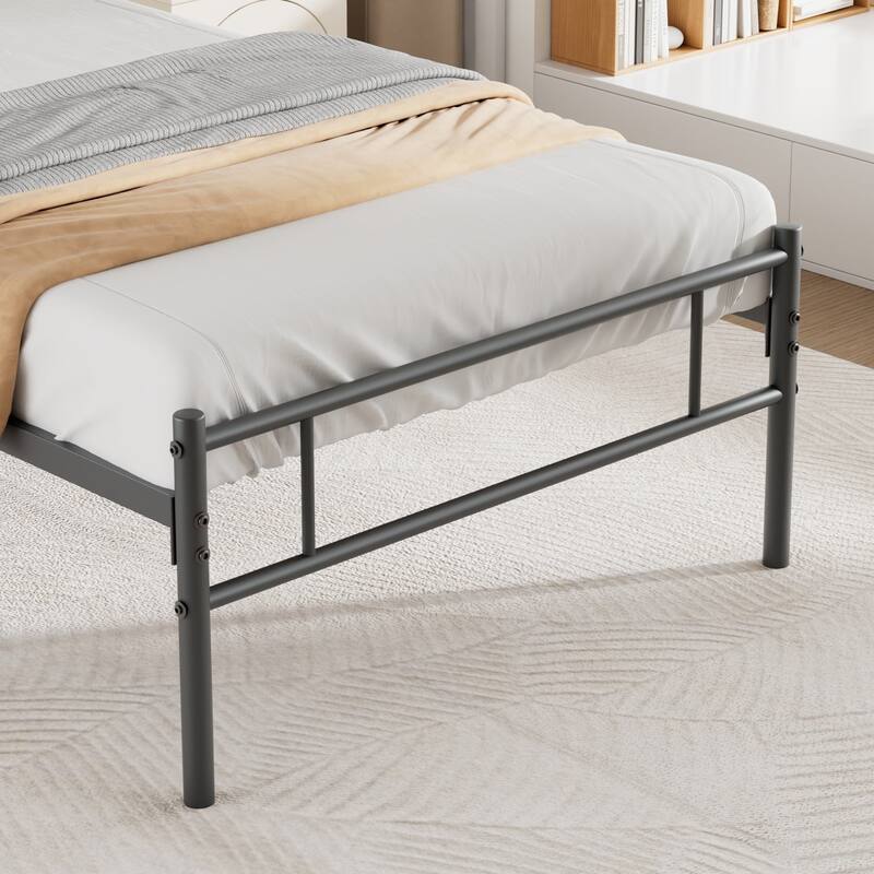 VECELO 2-Pack Twin Kids Beds with Hollow Headboard 37.2" Height Modern Bed Set of 2 Matching Minimalist Children's Bedroom