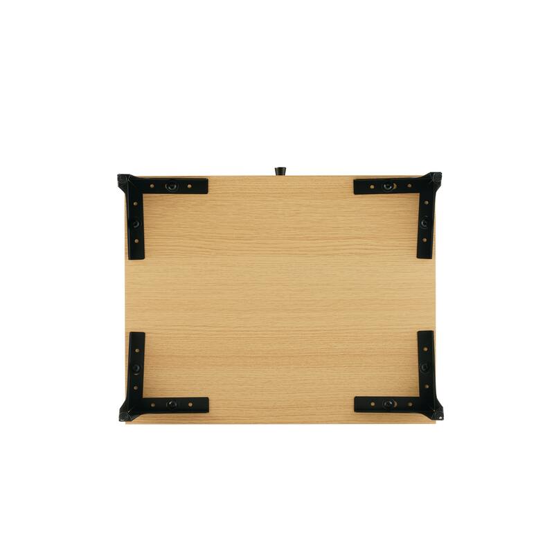 Modern Nightstand with Drawer and Open Shelf Metal Frame Design