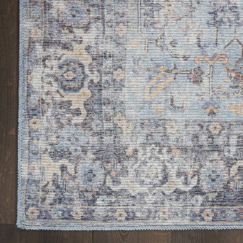 Race Power Loomed Distressed Floral Area Rug By HomeRoots - 10' Runner