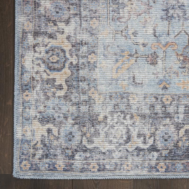 Roqu Power Loomed Distressed Floral Area Rug By HomeRoots - 144' X '110' X '0.28