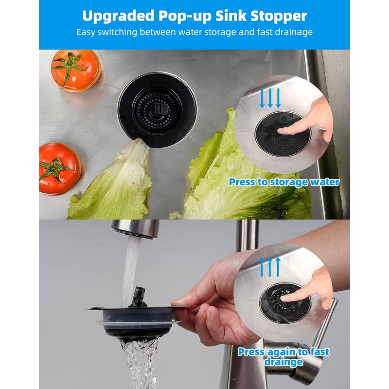 3 in 1 Kitchen Sink Drain Strainer for US Standard 3-1/2" Drain