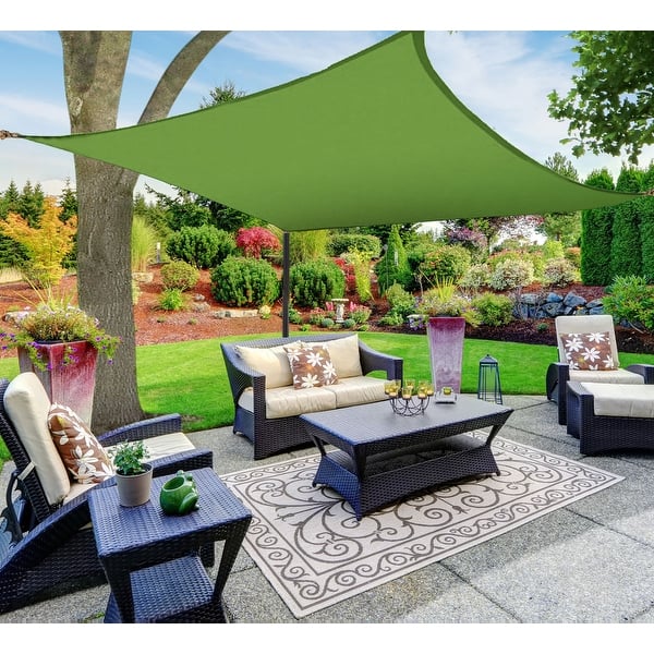 slide 2 of 3, Boen Square Sun Shade Sail Canopy Awning UV Block for Outdoor Patio Garden and Backyard - Green - 10'x10'