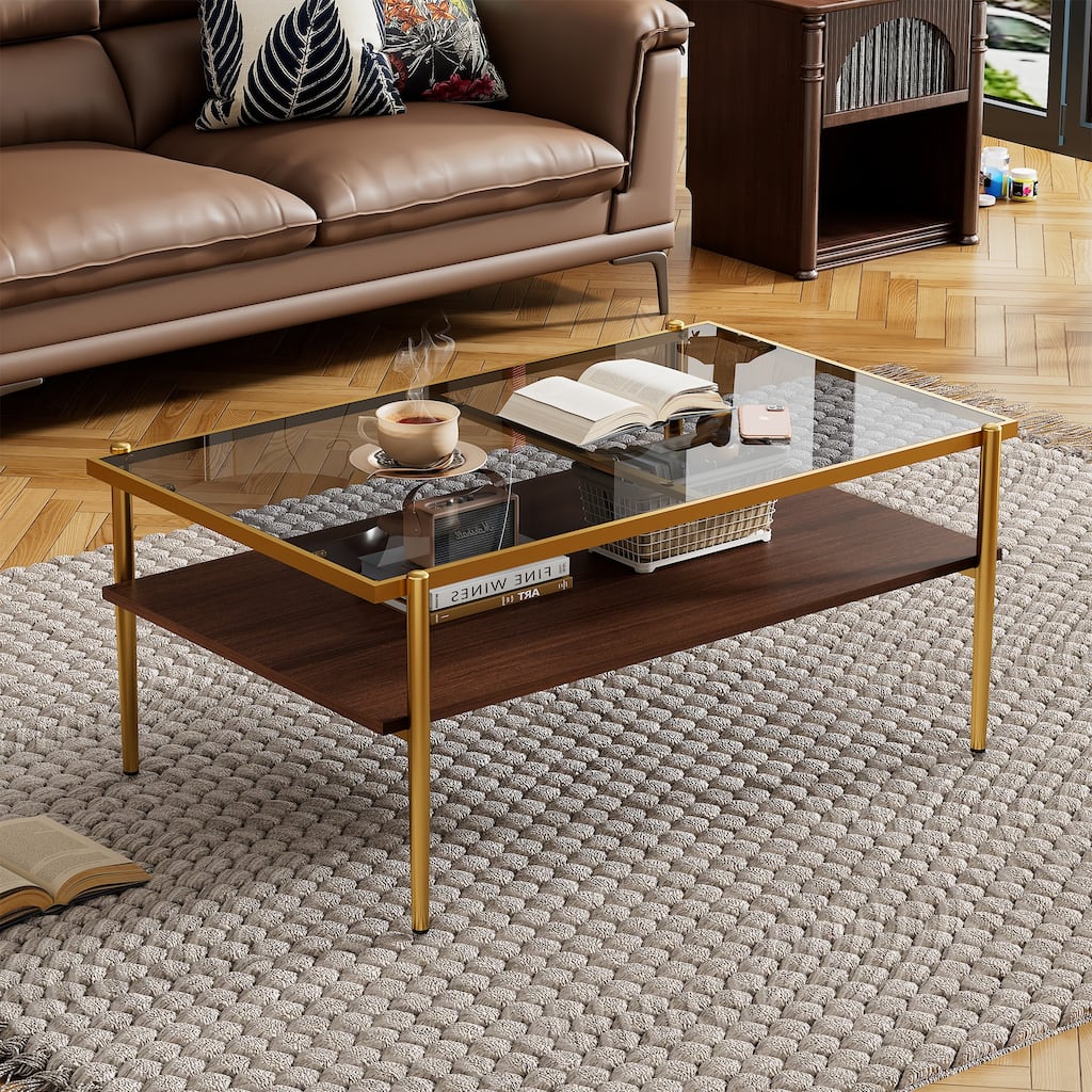Tempered Glass Coffee Table and End tables Set of 3 - N/A