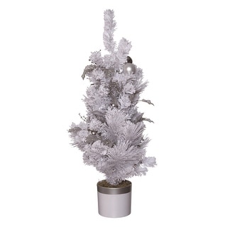 Transpac Artificial 36 in. White Christmas Decorative Tree - Bed Bath ...