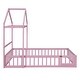 preview thumbnail 36 of 45, Full Size Wooden Floor Bed with Fence and Detachable Headboard for Kids