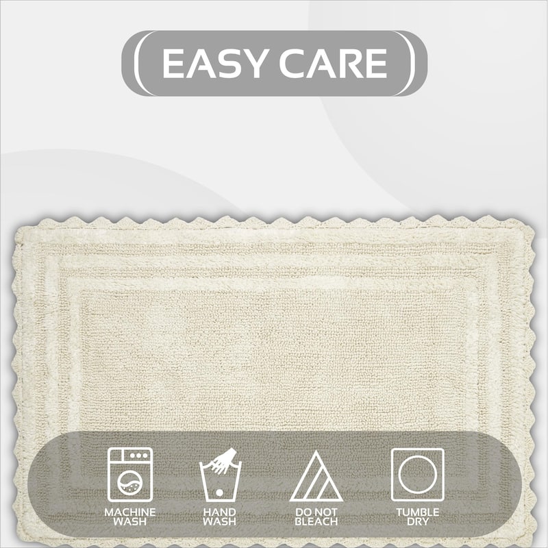 Better Trends Bath Rugs Set 100% Cotton Soft & Water Absorbent Tufted Bathroom Rug for Shower, Sink Bath Mats Lilly Crochet