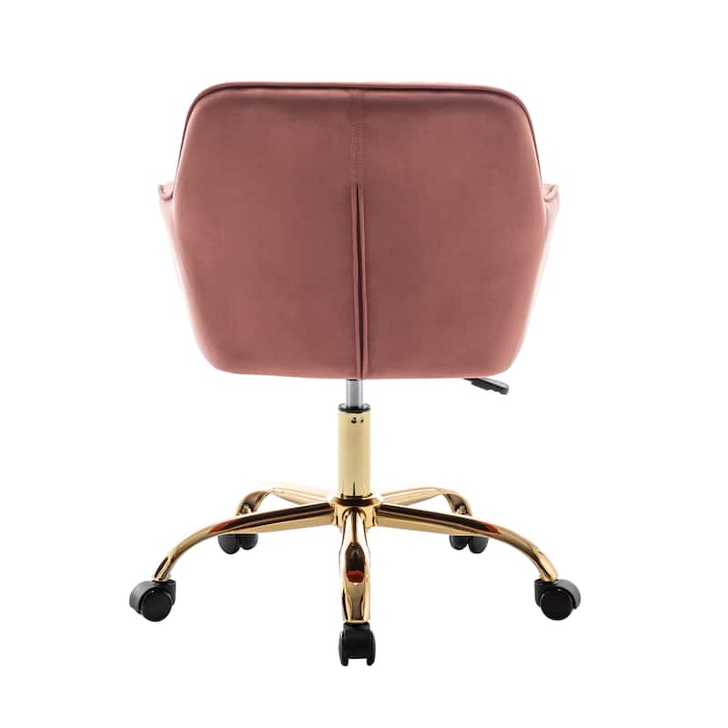 Porthos Home Belen Adjustable Office Chair, Velvet, Gold Metal Legs