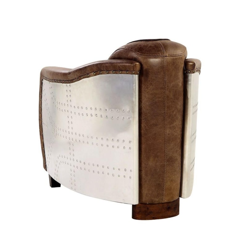 Acme Furniture Brancaster Top Grain Leather Retro Brown Arm Chair