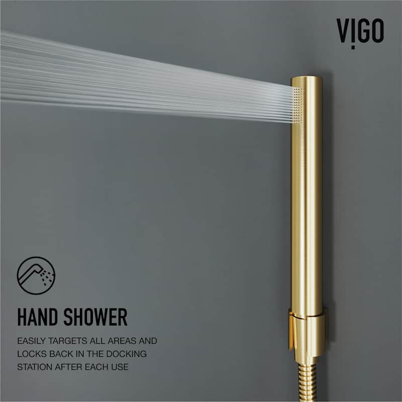 VIGO Gardenia 39" H x 4" W 2-Jet Shower Panel with Round Shower Head