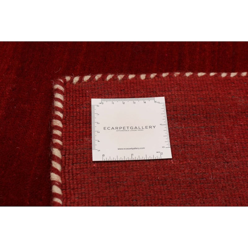 Kashkuli Gabbeh Red Rug 8'1" x 8'1" - 8'1 x 8'1