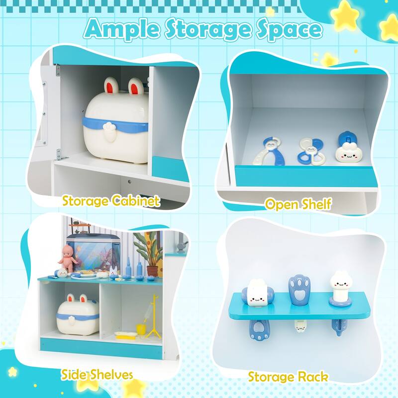 Gymax Kids Doctor Play Set w/Faucet Sink ECG Monitor Body Parts