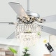 preview thumbnail 3 of 20, Oaks Aura 52in. Luxury Modern Crystal Ceiling Fan with Lights and Remote, 6 Speeds DC Motor Reversible Chandelier Ceiling Fan Chrome