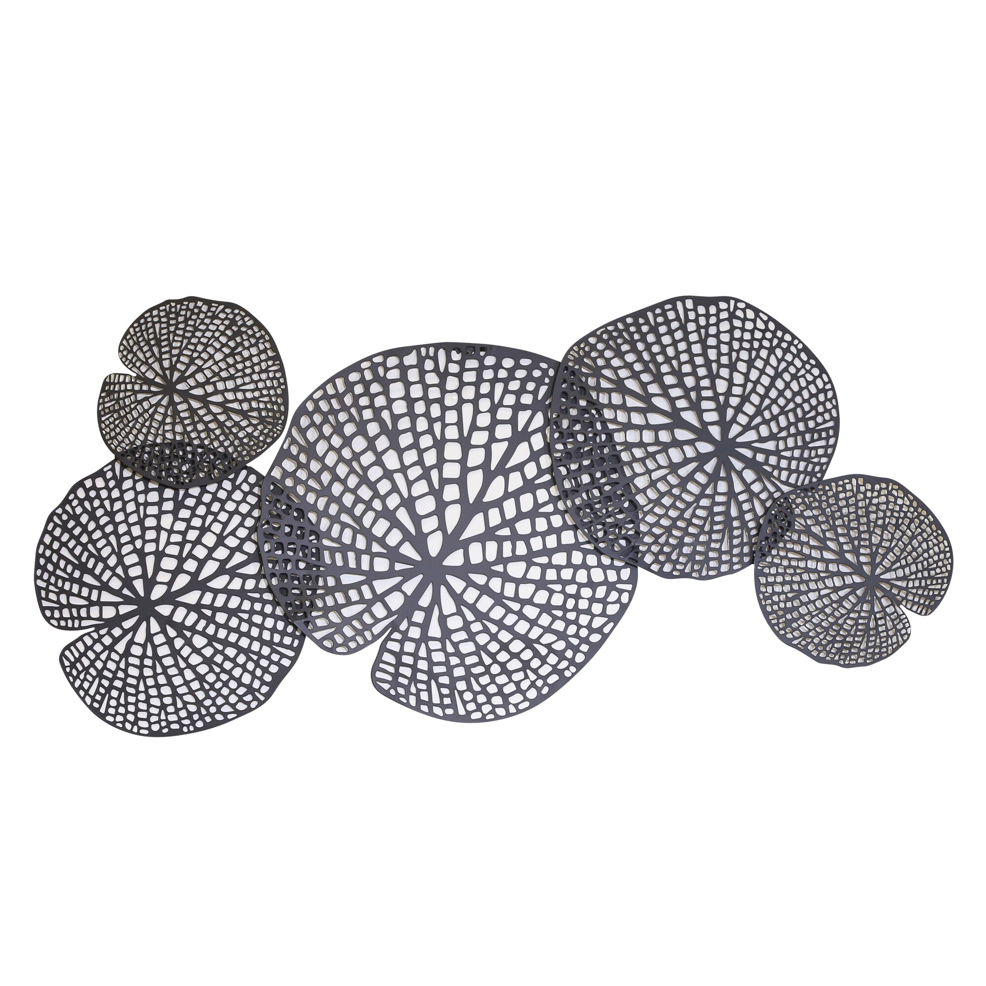 Shop Sagebrook Home 11709 Metal Lotus Leaf Wall Decor Black Metal