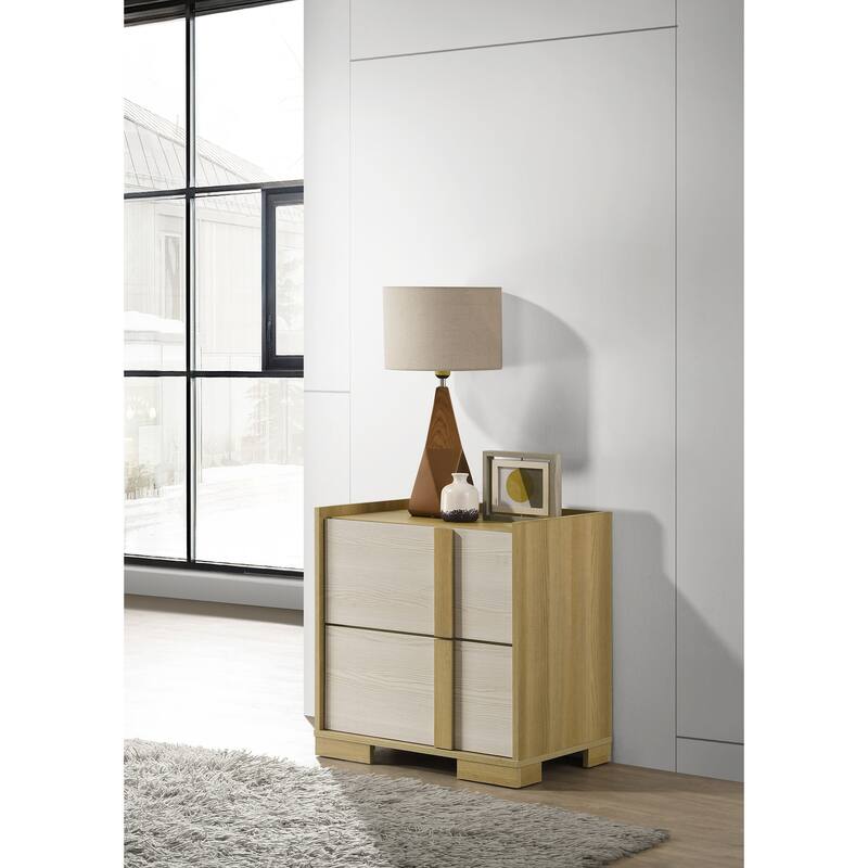 Lincoln Natural 2-drawer Nightstand Bedside Table