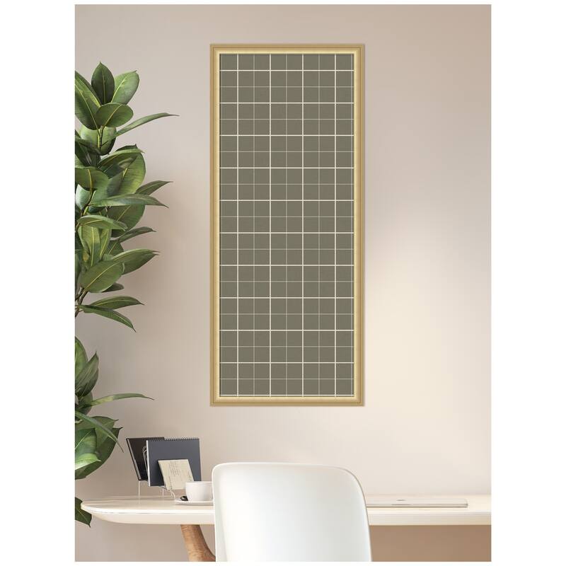 Kate and Laurel Framed Fabric Pinboard Sage Green Plaid Wall Organization