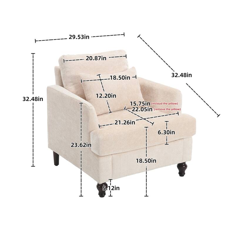 Modern Wood Frame Lounge Chair for Living Room