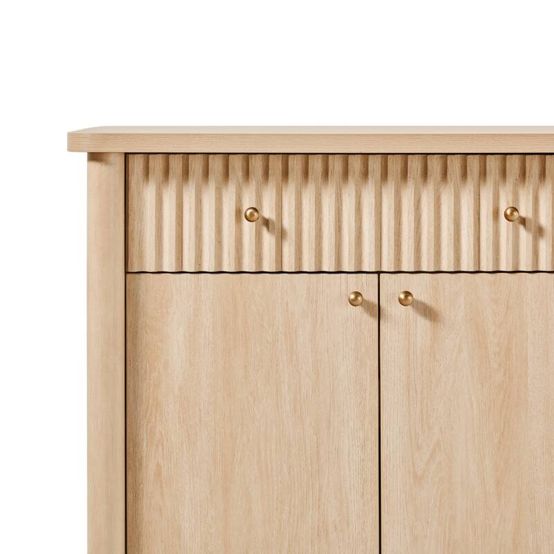Walker Edison Modern Fluted Wood Buffet Sideboard with Storage