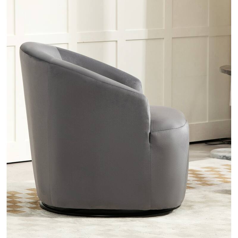 Modern Velvet Upholstered Swivel Accent Chair