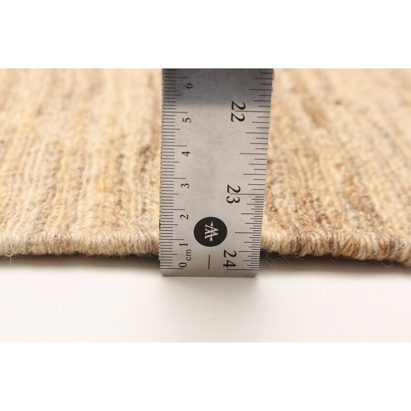 ECARPETGALLERY Flat-Weave Natural Beige Wool Tapestry Kilim - 6'7 x 9'9