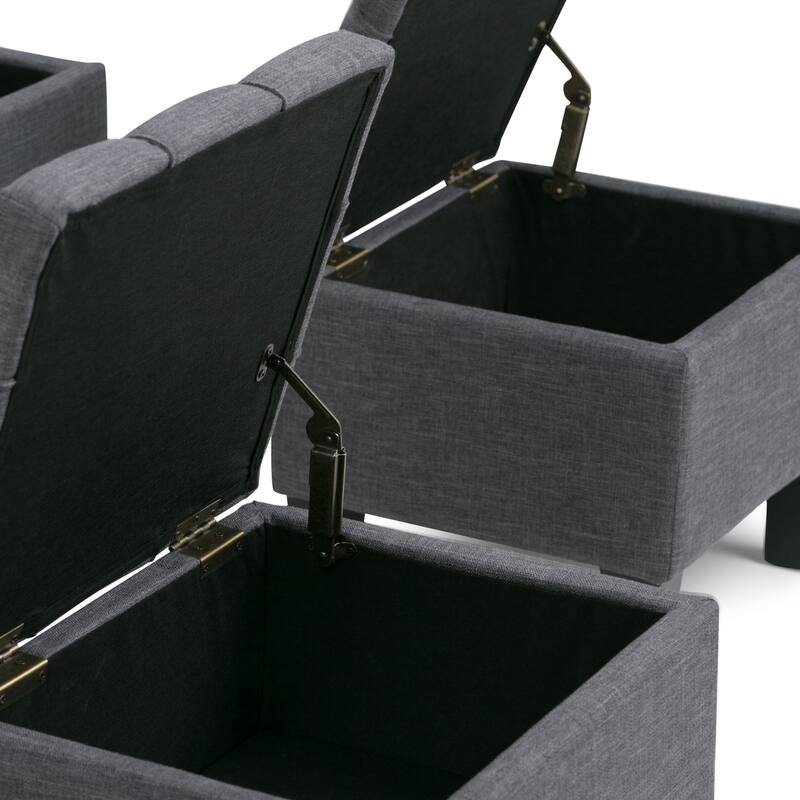 WYNDENHALL Lancaster 44 inch Wide Contemporary Rectangle Storage Ottoman