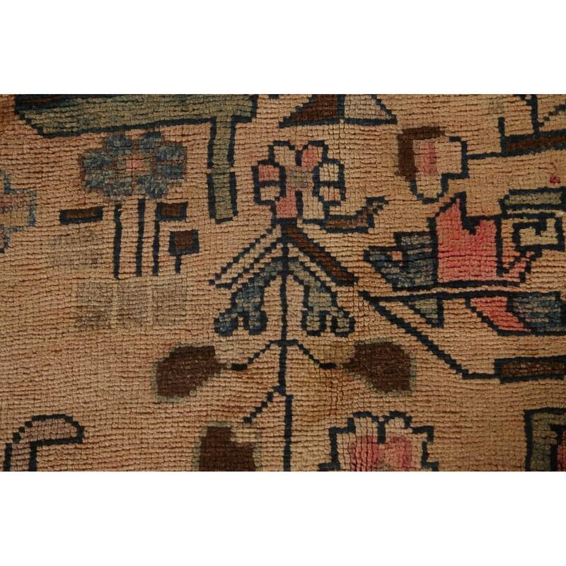 Ardebil Persian Vintage Rug Handmade Wool Carpet - 6'1"x 9'6"