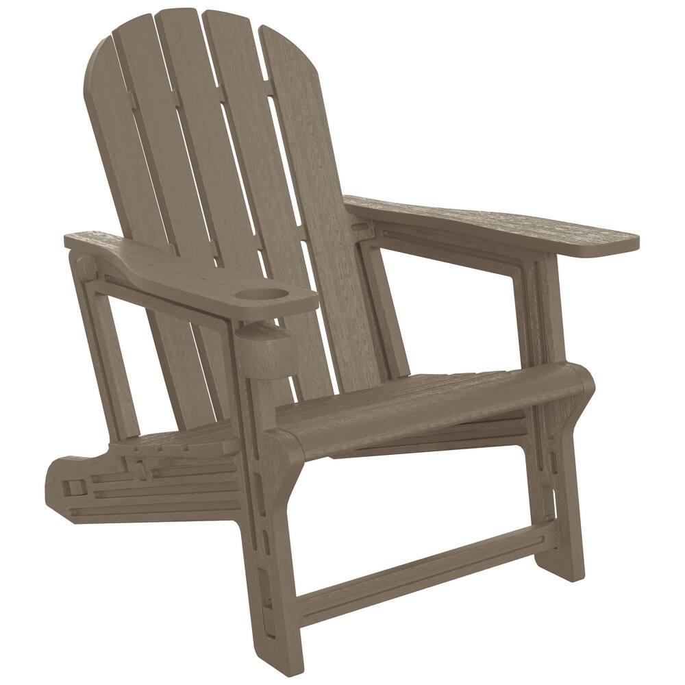 Coastline Outdoor Poly Adirondack Chair with Cup Holder