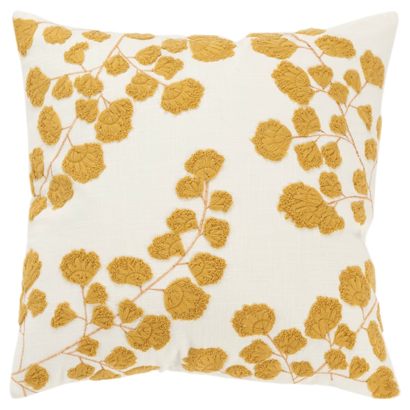Rizzy Home Transitional Ivory Pillow Cover - 20" x 20" - Ivory/Yellow