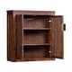 preview thumbnail 40 of 44, Teamson Home Hatteras 22 in. W 2-Door Wall Cabinet with Rattan Inlay Doors, Bathroom Wall Storage, Small Bathroom Organizer