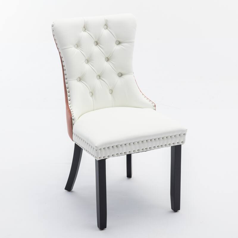 High-end Tufted Contemporary Upholstered Dining Chair with Nailhead Trim