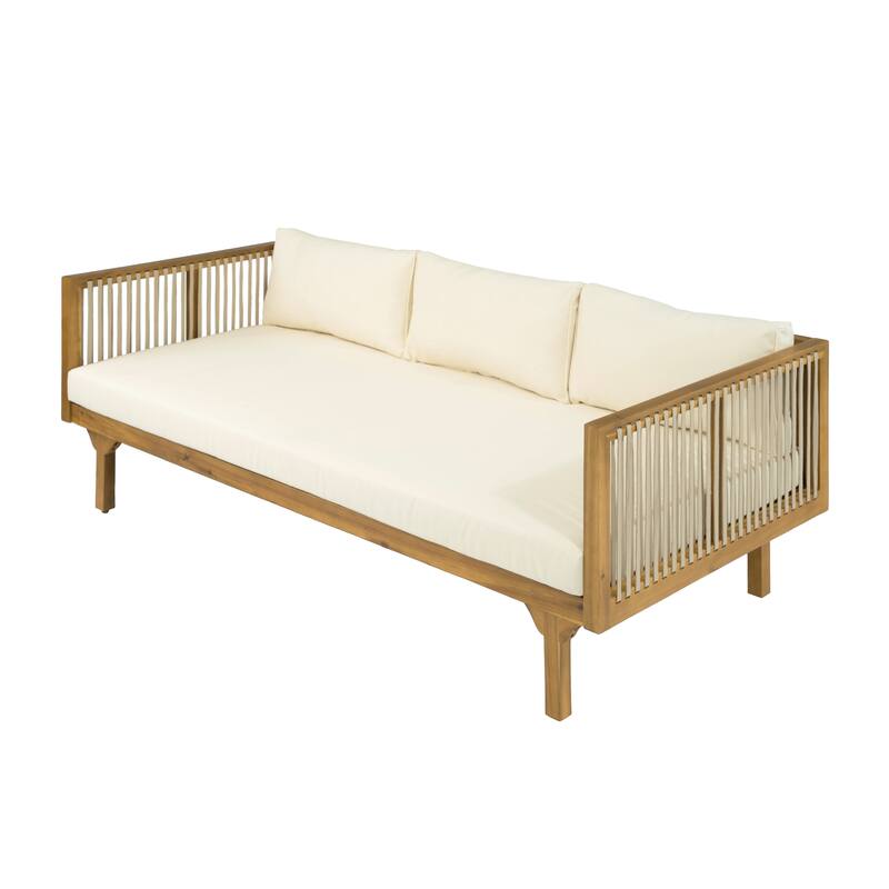 Christopher Knight Home - Acacia Wood Outdoor Patio Sofa with Rope Design