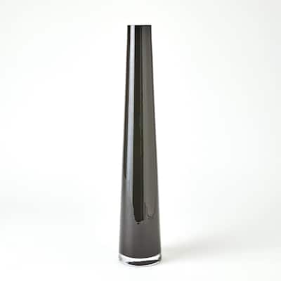 Glass Tower Black Vase