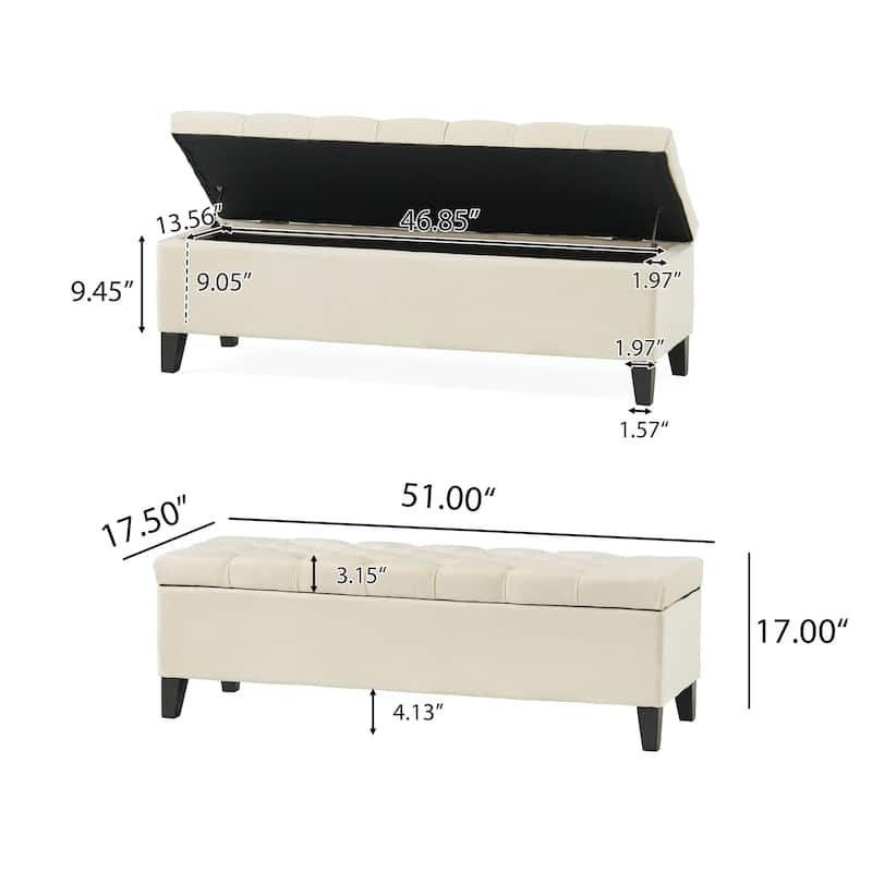 Ottilie Button-tufted Storage Ottoman Bench by Christopher Knight Home