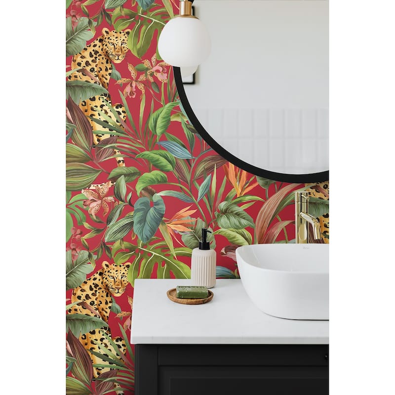 Daisy Bennett Designs Tropical Leopard Peel and Stick Wallpaper