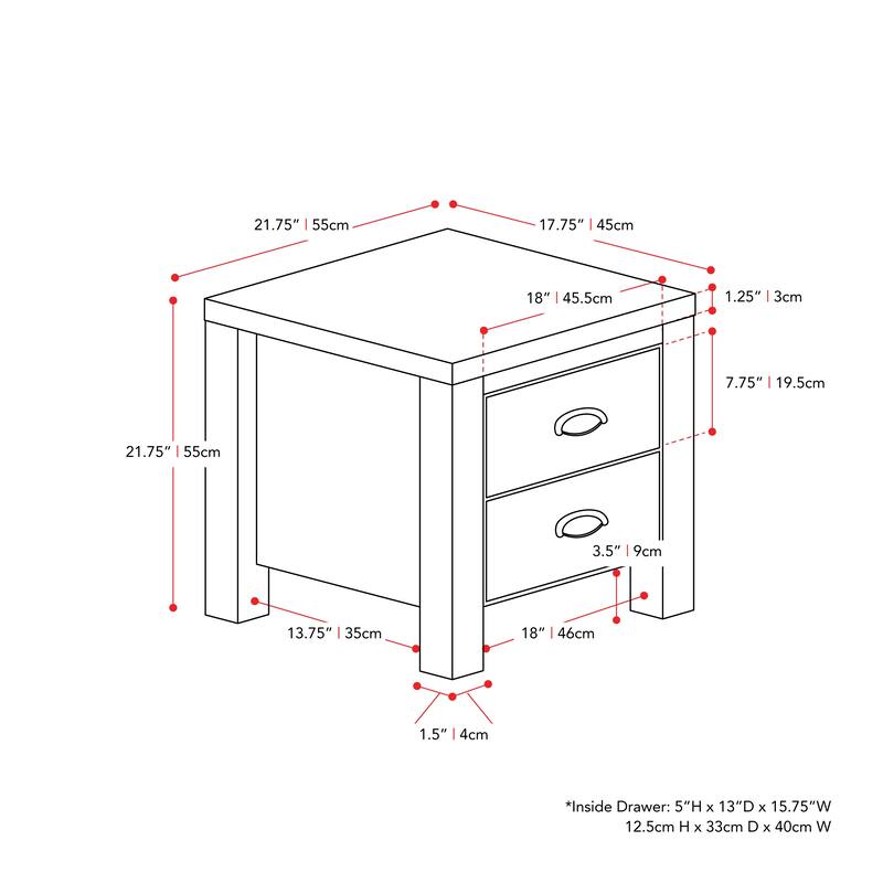 2 Drawer Boston Night Stand