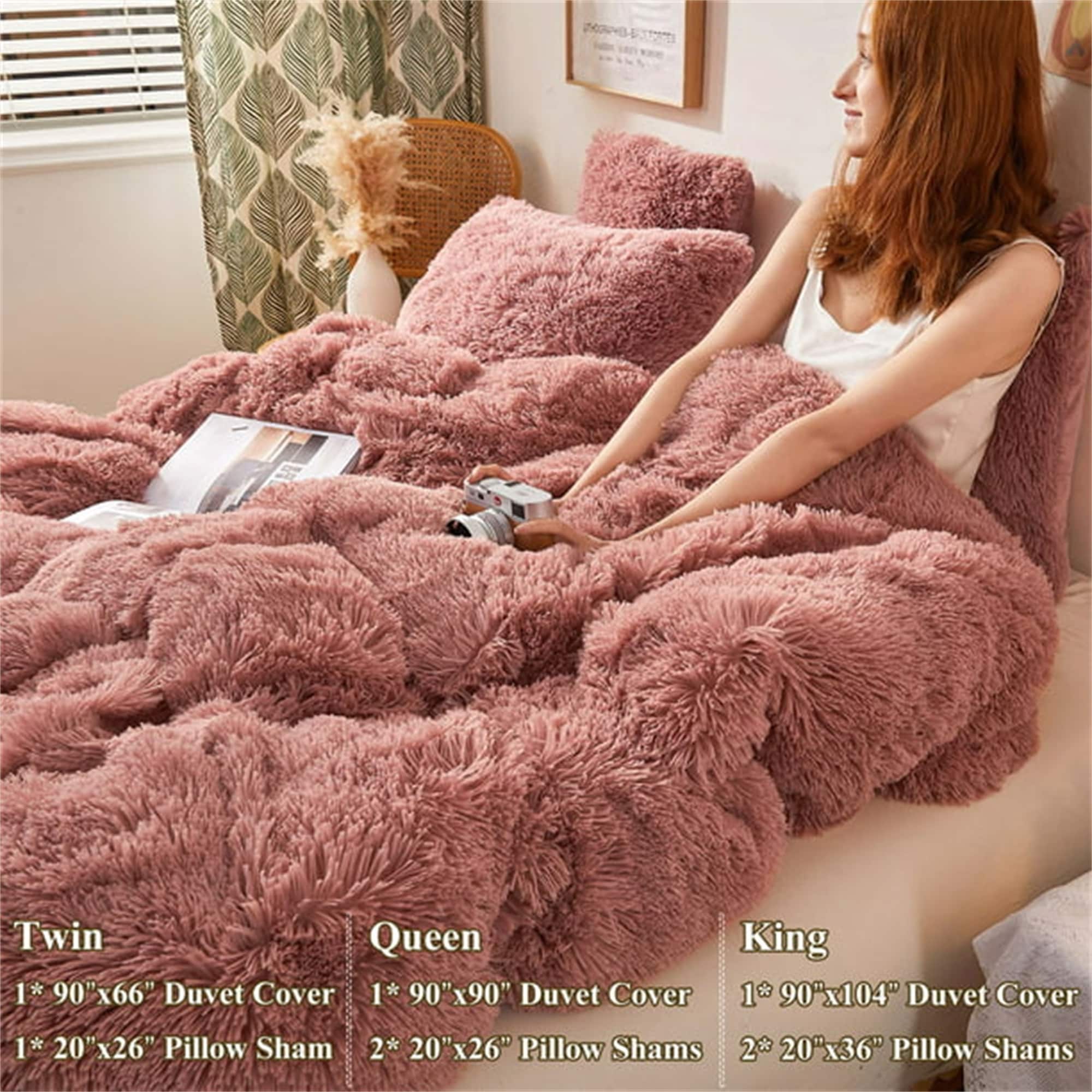 Fuzzy shop bed set
