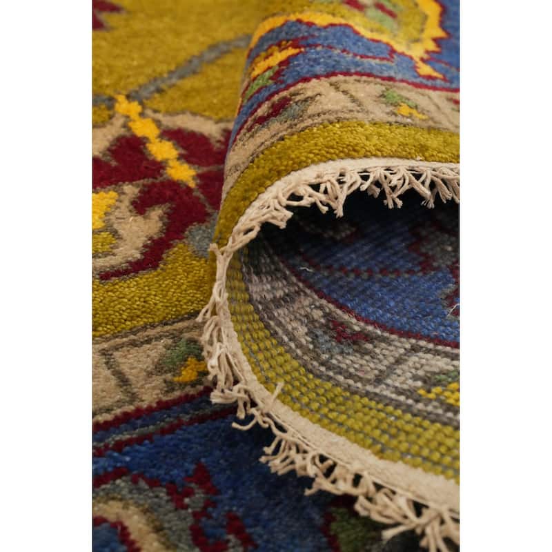 Hand Knotted Oriental 100% Wool Carpet Transitional All-Over Yellow & Gold Oushak Area Rug - 11' 7'' X 8' 9''