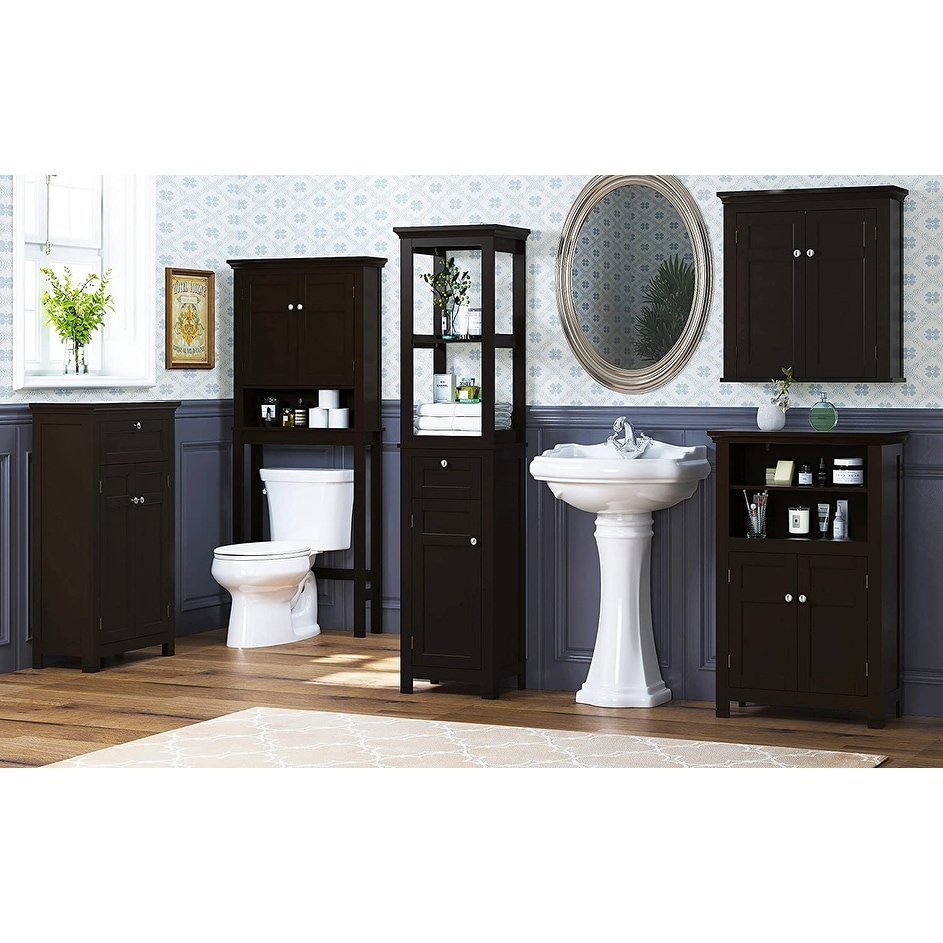 Spirich Home Bathroom Shelf Over The Toilet with 4 Cubbies