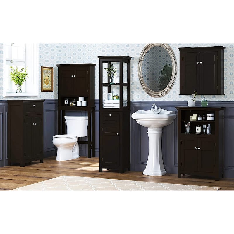 Spirich Home Bathroom Shelf Over-The-Toilet, Bathroom SpaceSaver, Bathroom Bathroom Storage Cabinet Organizer with Drawer