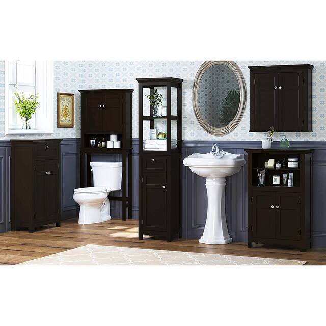 Spirich Home Bathroom Shelf Over-The-Toilet, Bathroom SpaceSaver, Bathroom Bathroom Storage Cabinet Organizer with Drawer