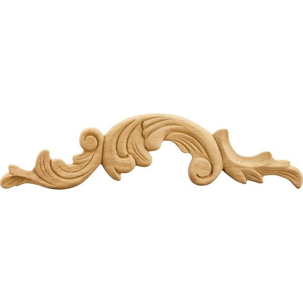 slide 1 of 1, Hardware Resources Right Onlay with Acanthus Styling, 3"H x 12-1/4"W x Natural Maple