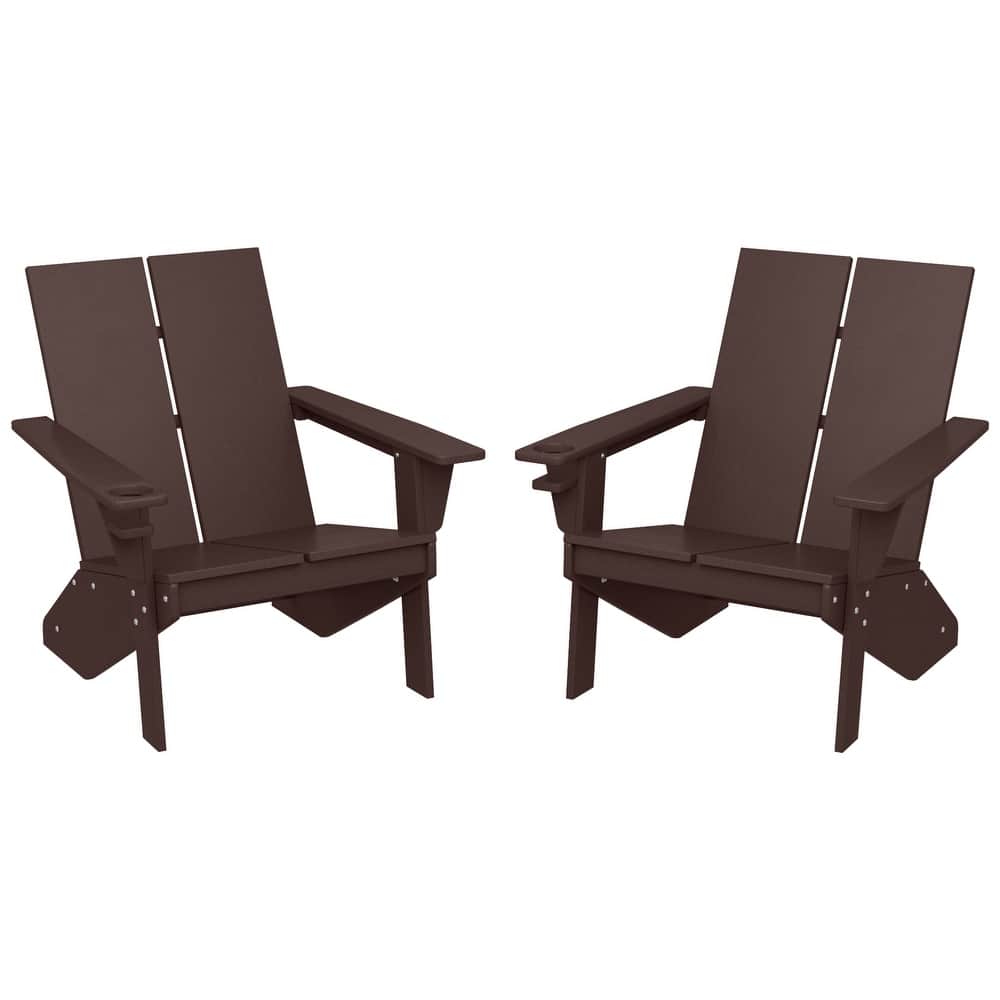 Coastin Modern Poly Adirondack Chair (Set of 2), Black