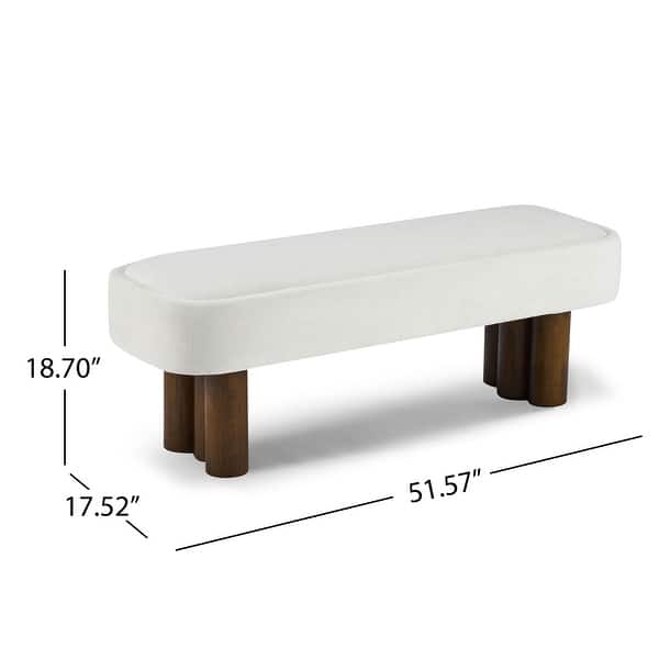 dimension image slide 4 of 6, Christopher Knight Home - Modern Upholstered Dining Bench with Padded Seating