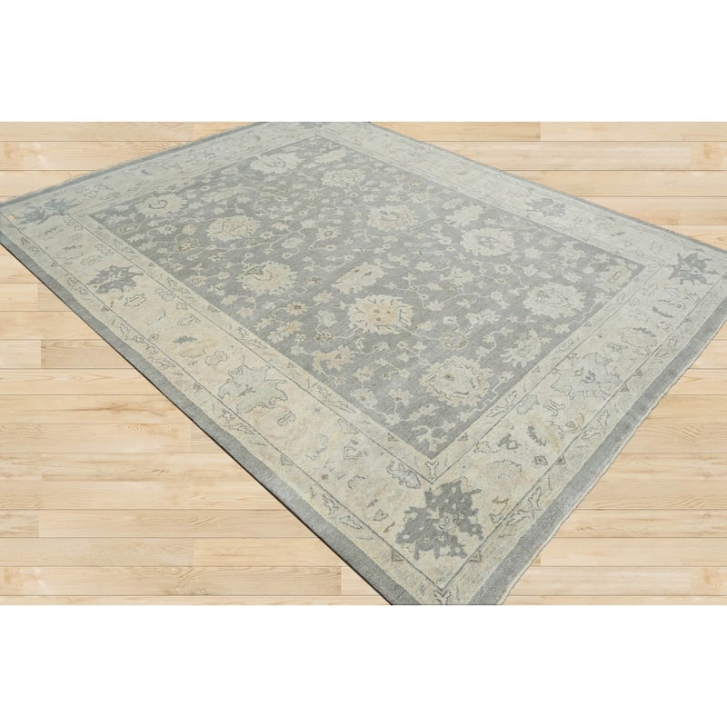 LoomBloom Multi Size Hand Knotted Turkish Oushak Gray Wool Area Rug