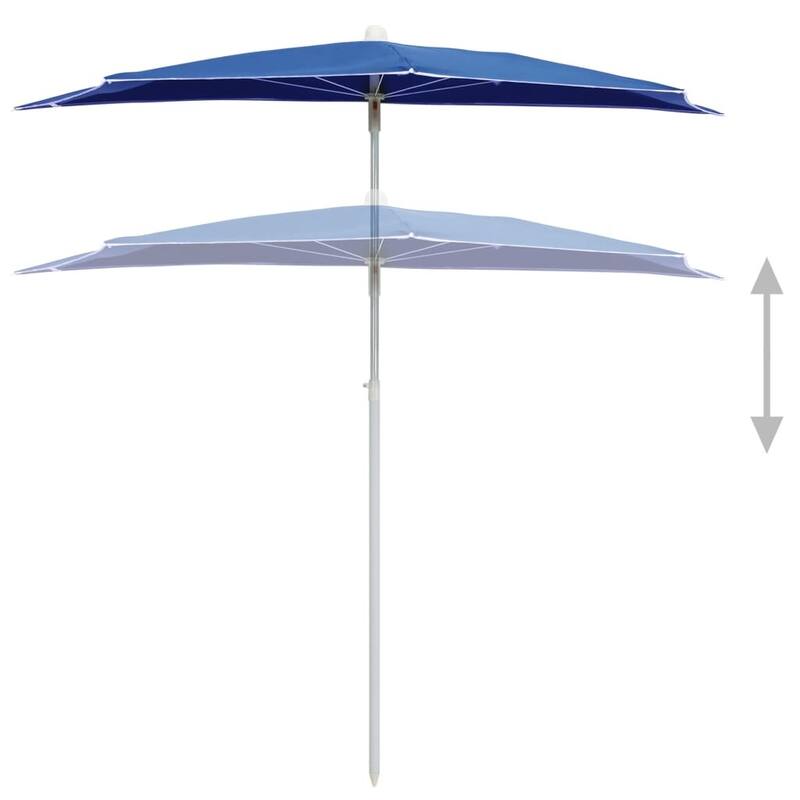 70.9"x35.4" Garden Half Parasol with Pole 8 Colors