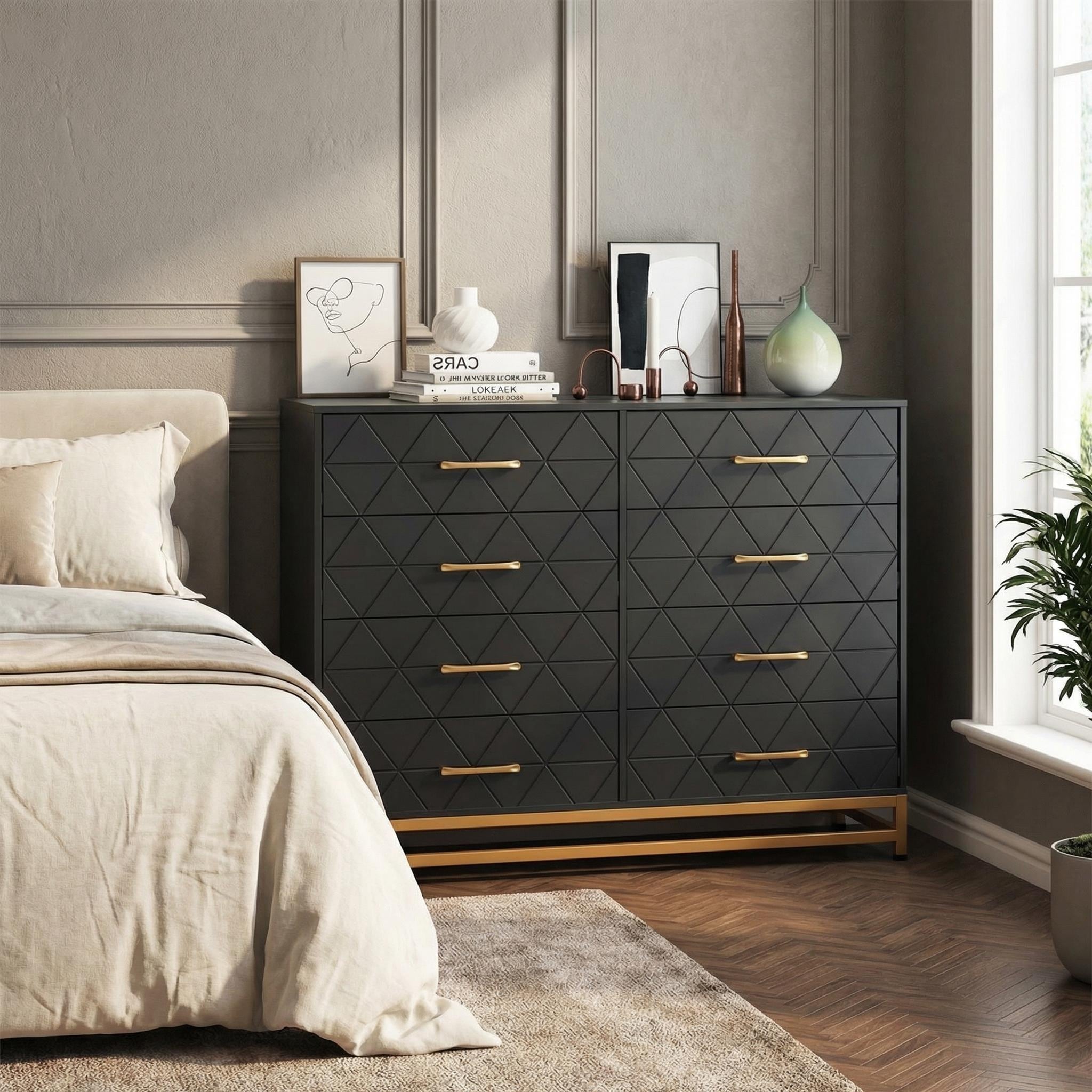36.2" Tall 8-Drawer Dresser with Soft-Close