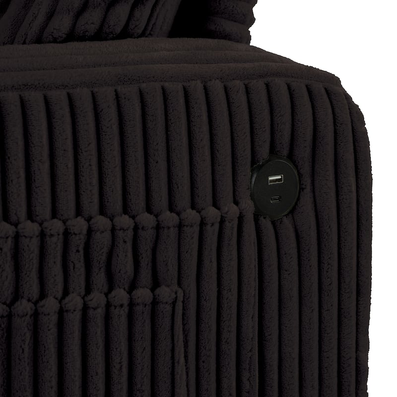 Furniture of America Xenia Modern Chenille Sofa with Cup Holders and USB Ports