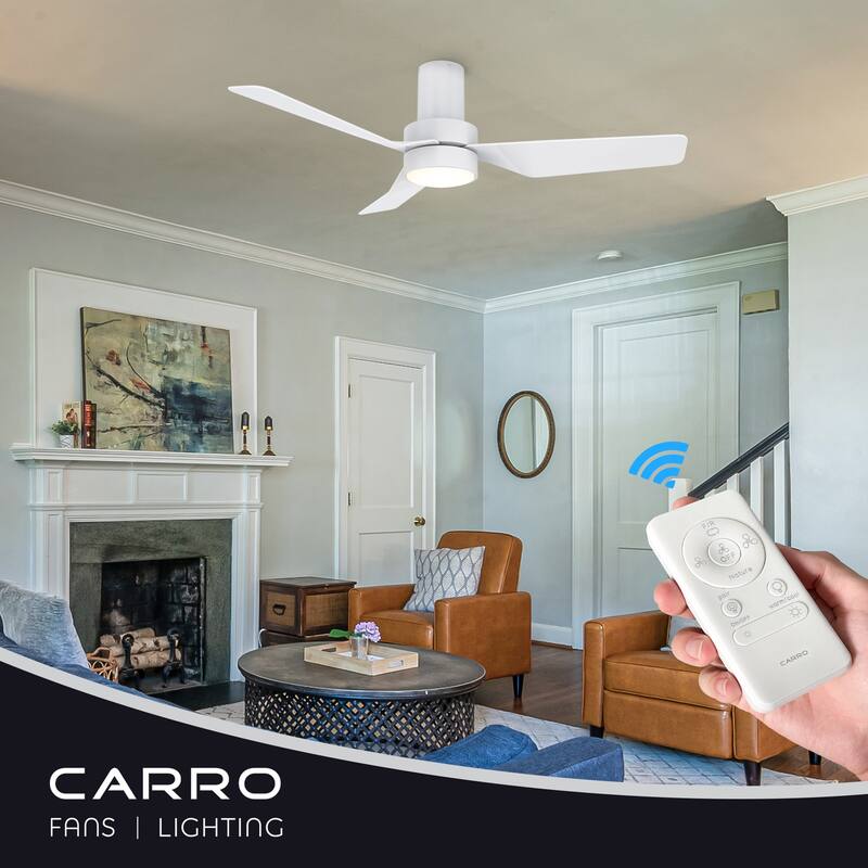 CARRO Nantes 44" Indoor Ceiling Fan with LED Light and Remote - White