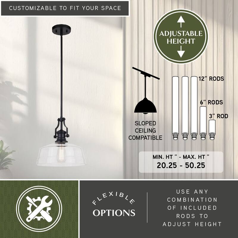 Beloit Farmhouse Kitchen Island Mini Pendant Ceiling Light Clear Seeded Glass