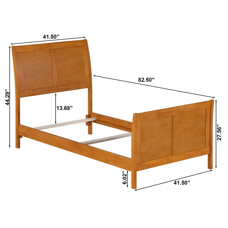 Portland Solid Wood Foundation Bed with Matching Footboard