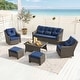 preview thumbnail 84 of 105, Murphy Outdoor Wicker Patio Outdoor Sofa Swivel Chair Coffee Table